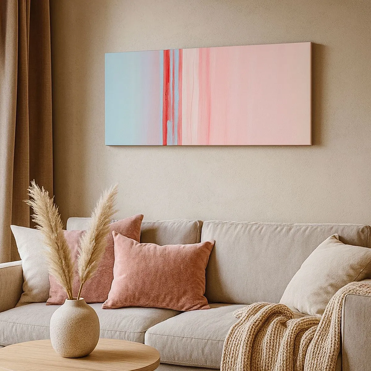 Quadro em tela - Abstração ao amanhecer - 100x40 cm