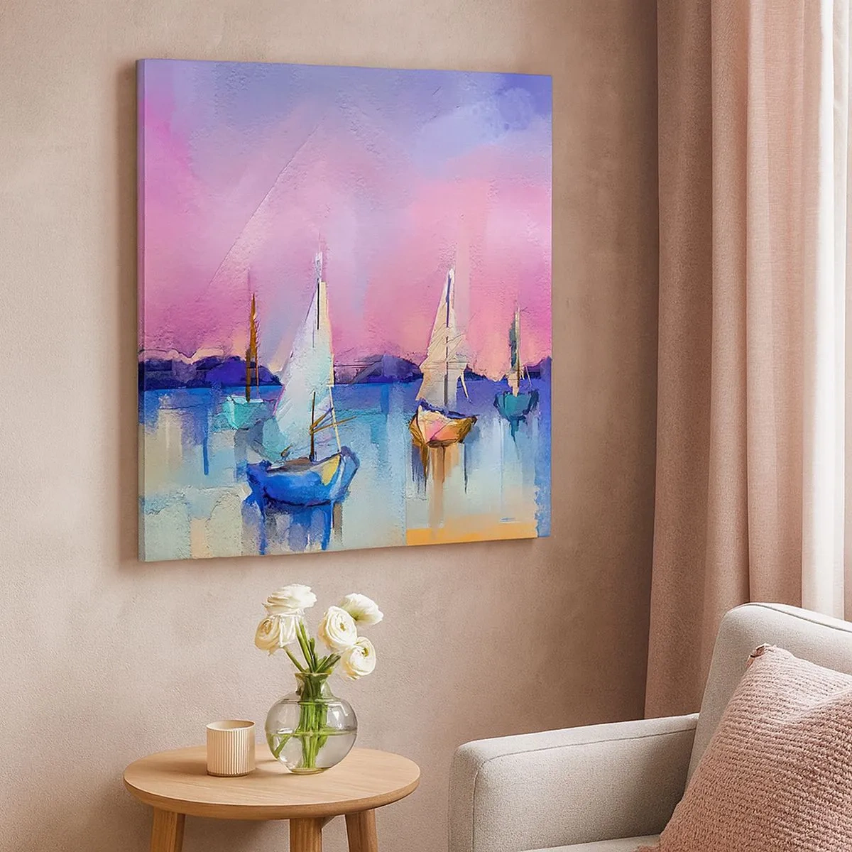 Quadro em tela - Direção: águas largas - 30x30 cm