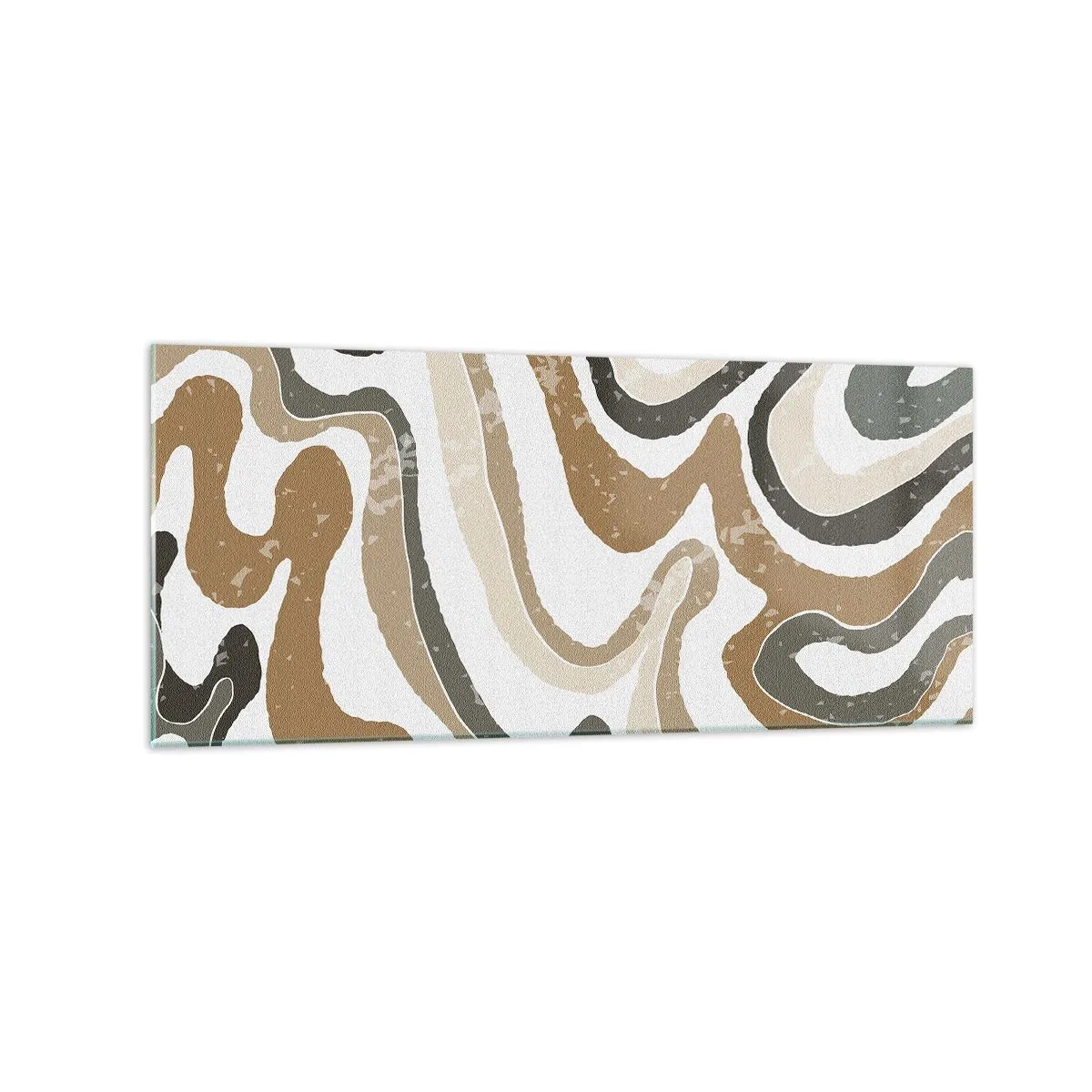 Quadro em vidro - Meandros de cores da terra - 120x50 cm