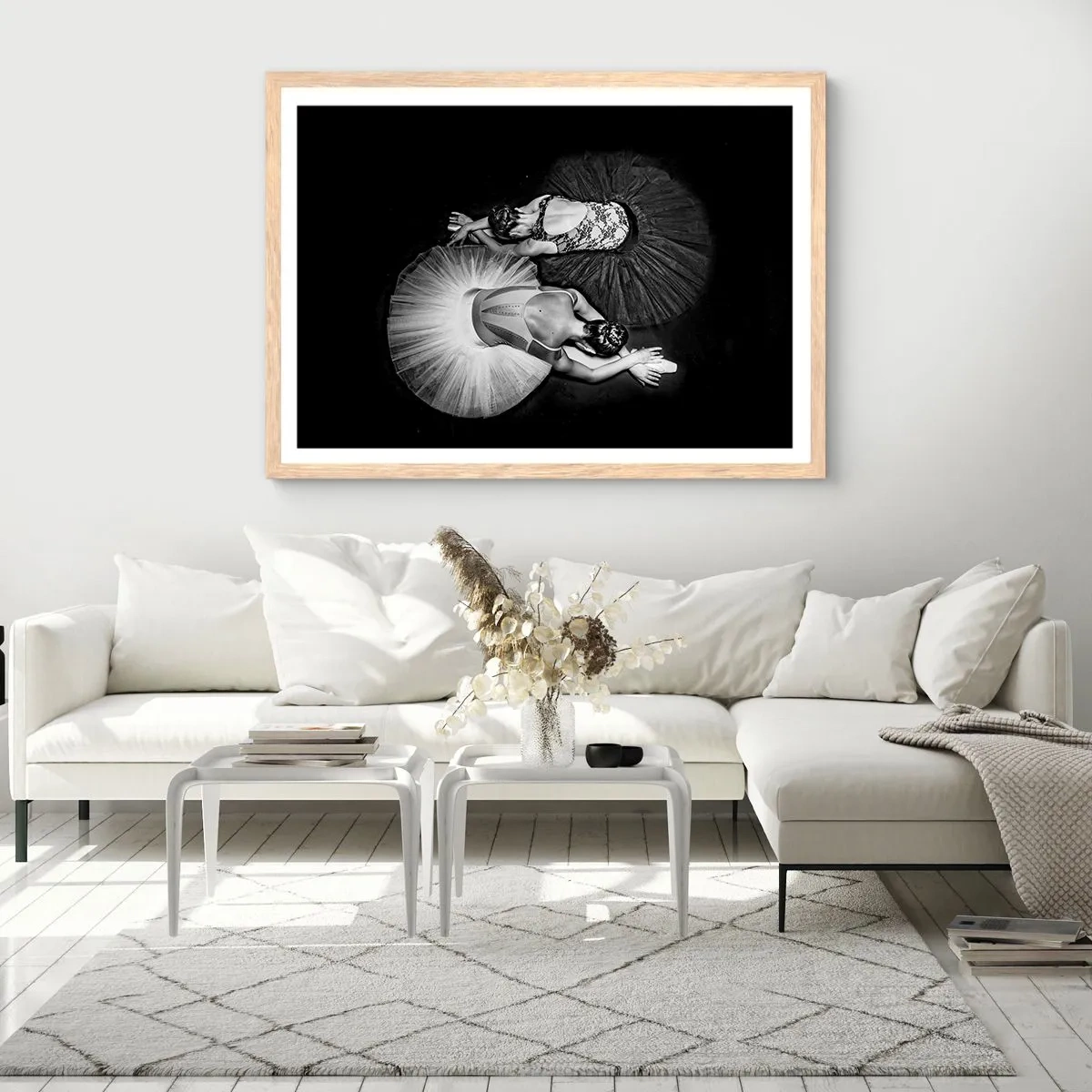 Pôster com moldura de carvalho claro - Jin e yang – o equilíbrio perfeito - 40x30 cm