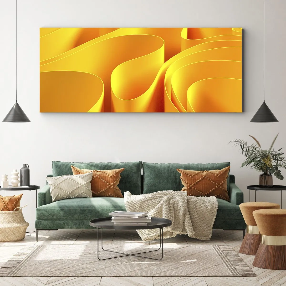 Quadro em tela - Como as ondas do sol - 100x40 cm