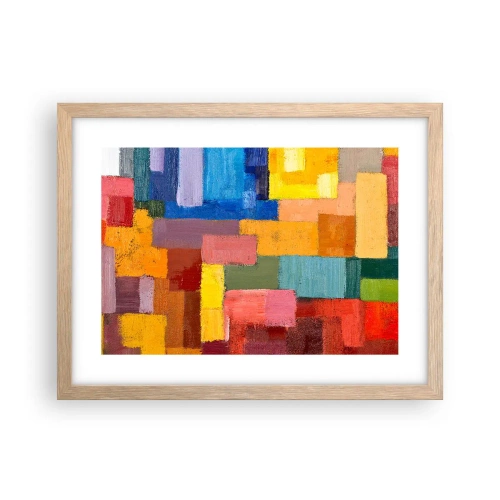 Pôster com moldura de carvalho claro - Cada um diferente, todos coloridos - 40x30 cm