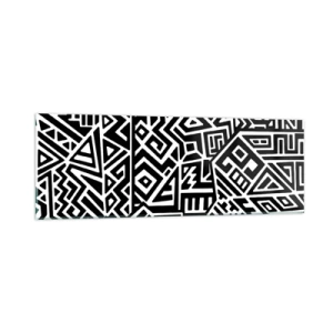 Quadro em vidro - Composição pré-colombiana - 90x30 cm