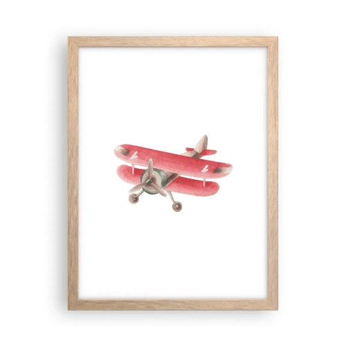Pôster com moldura de carvalho claro - Pronto para voos altos - 30x40 cm