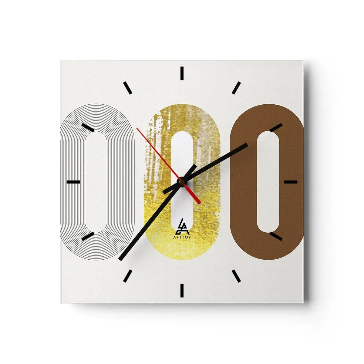 Relógio de parede - Relógio em vidro - Uuu! - 40x40 cm