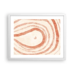 Pôster em moldura branca - Círculos de coral – composição - 50x40 cm