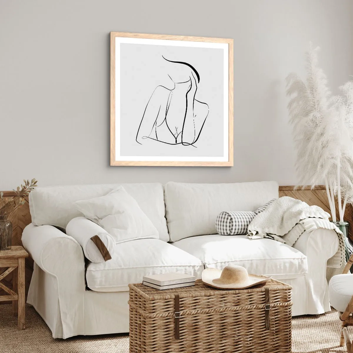 Pôster com moldura de carvalho claro - Na onda dos sonhos - 60x60 cm