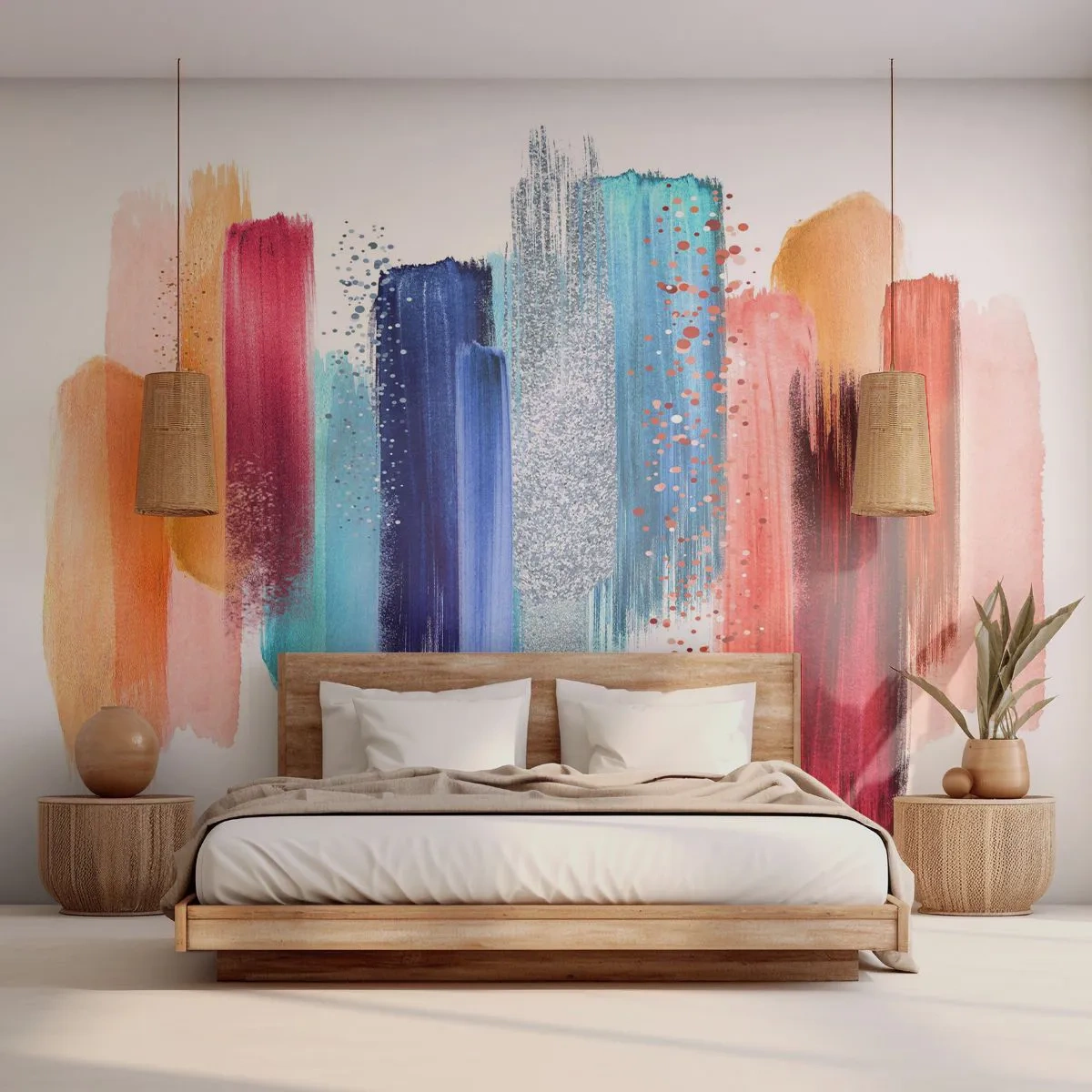 Papel de Parede Autocolante Deluxe Sticker - Para cima e para baixo  - Abstração, Pedaço, Arte Moderna - 450x315 cm