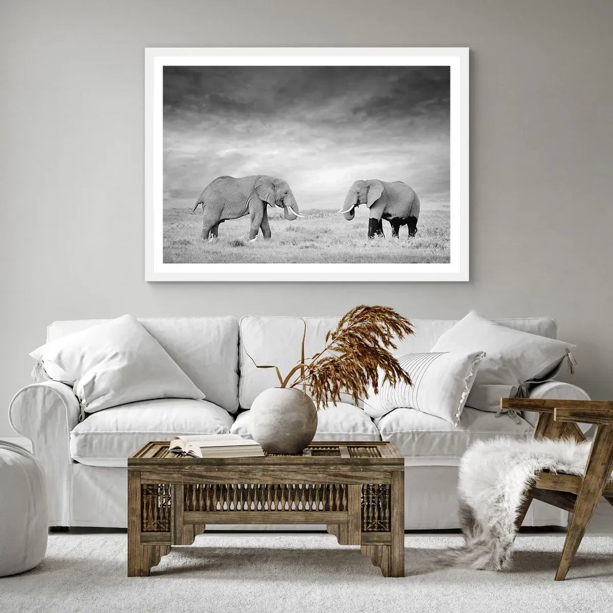 Pôster em moldura branca - O cinza é belo - 50x40 cm