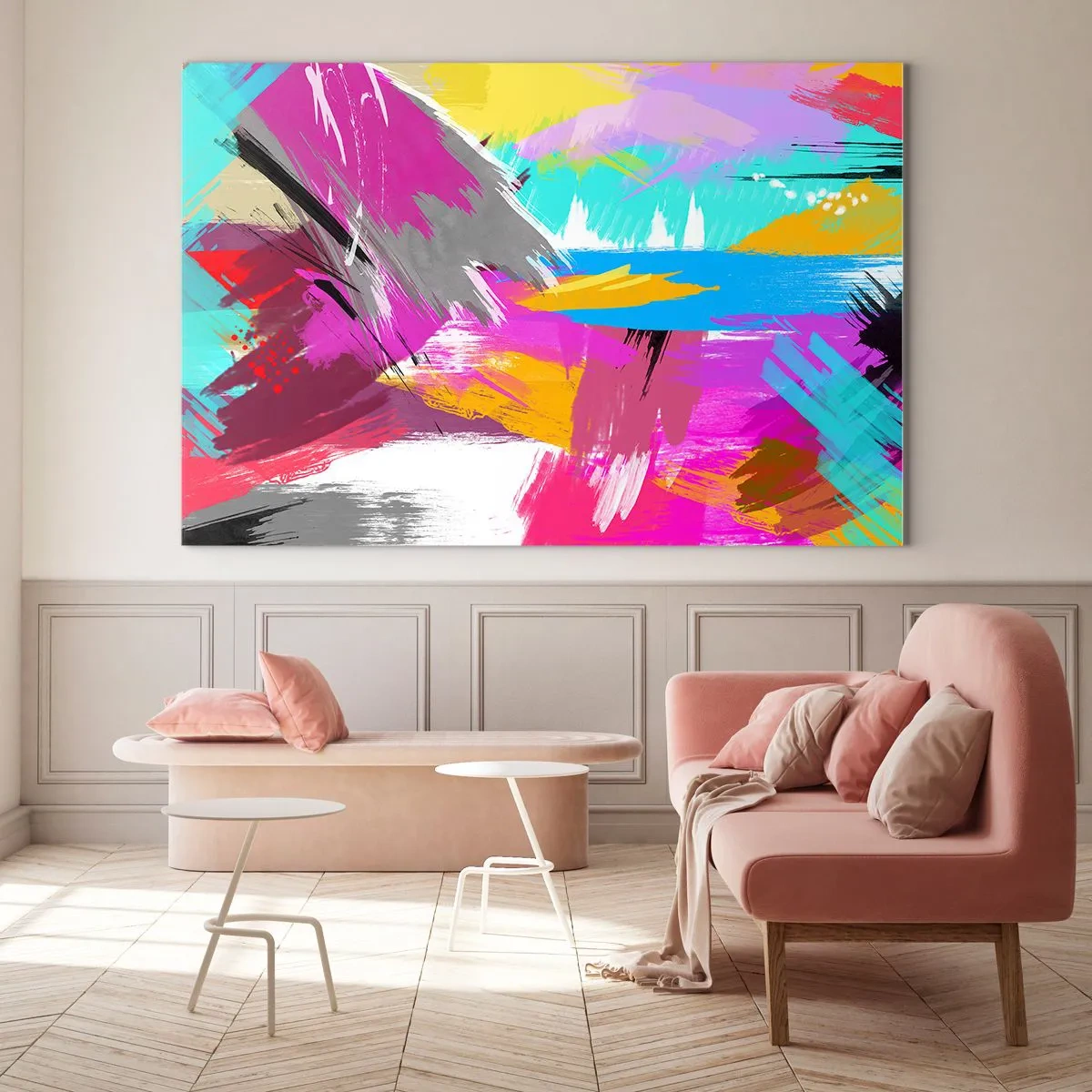 Quadro em vidro - Pinte, pinte, mais uma vez - 100x70 cm