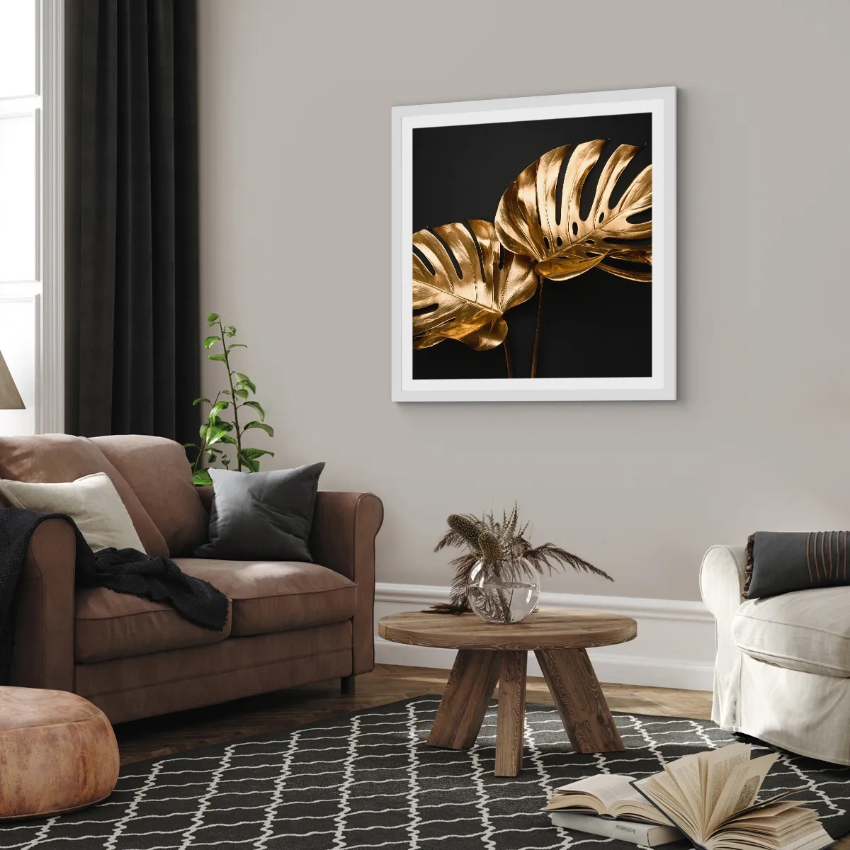 Pôster em moldura branca - Tesouros da natureza - 40x40 cm