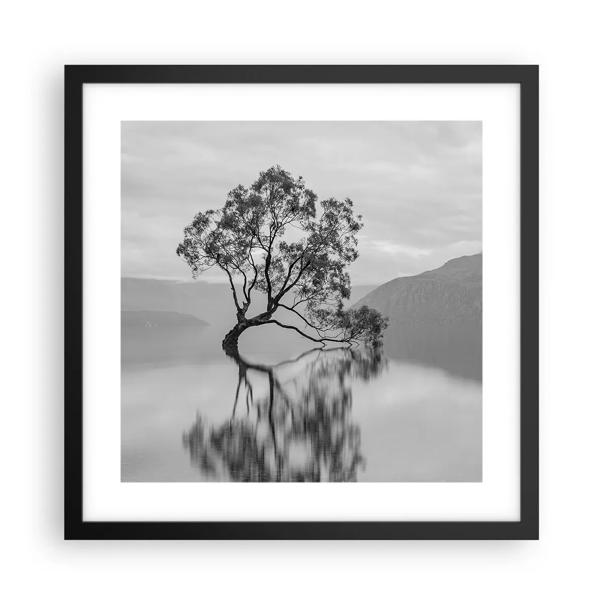 Pôster com moldura preta - Existe um país assim - 40x40 cm