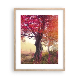 Pôster com moldura de carvalho claro - Um frenesi de florescimento - 40x50 cm