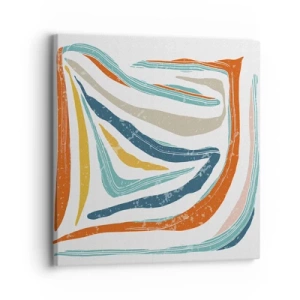 Quadro em tela - Abstração com um sorriso amigável - 30x30 cm