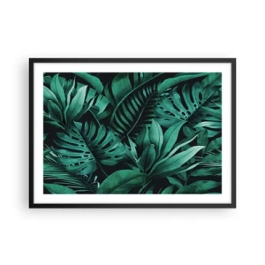 Pôster com moldura preta - A profundidade da vegetação tropical - 70x50 cm