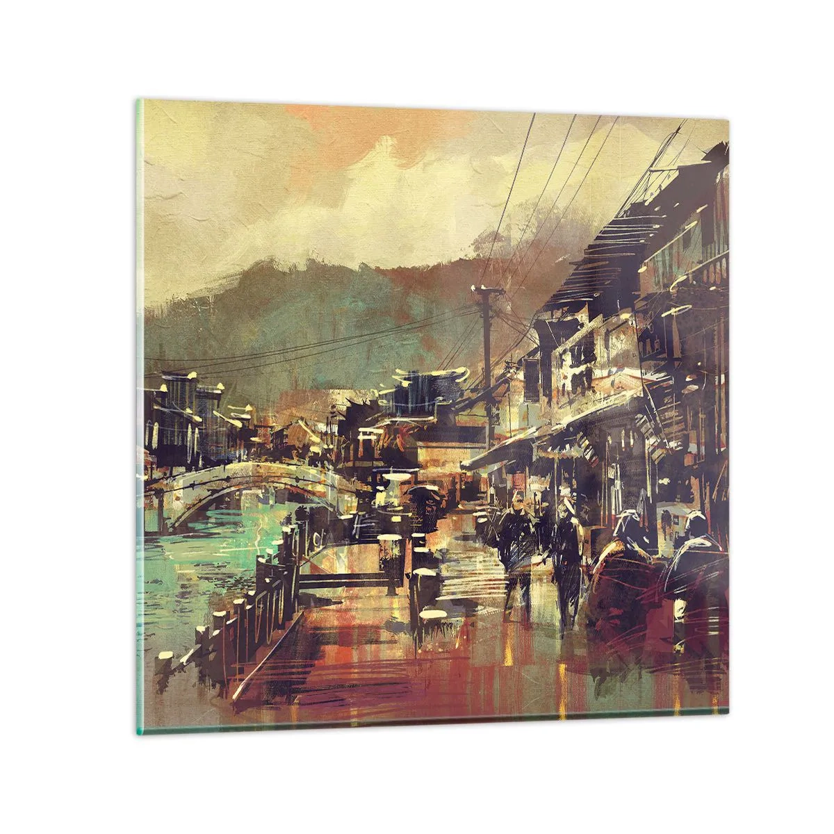 Quadro em vidro - A vida como uma riqueza cinzenta - 40x40 cm
