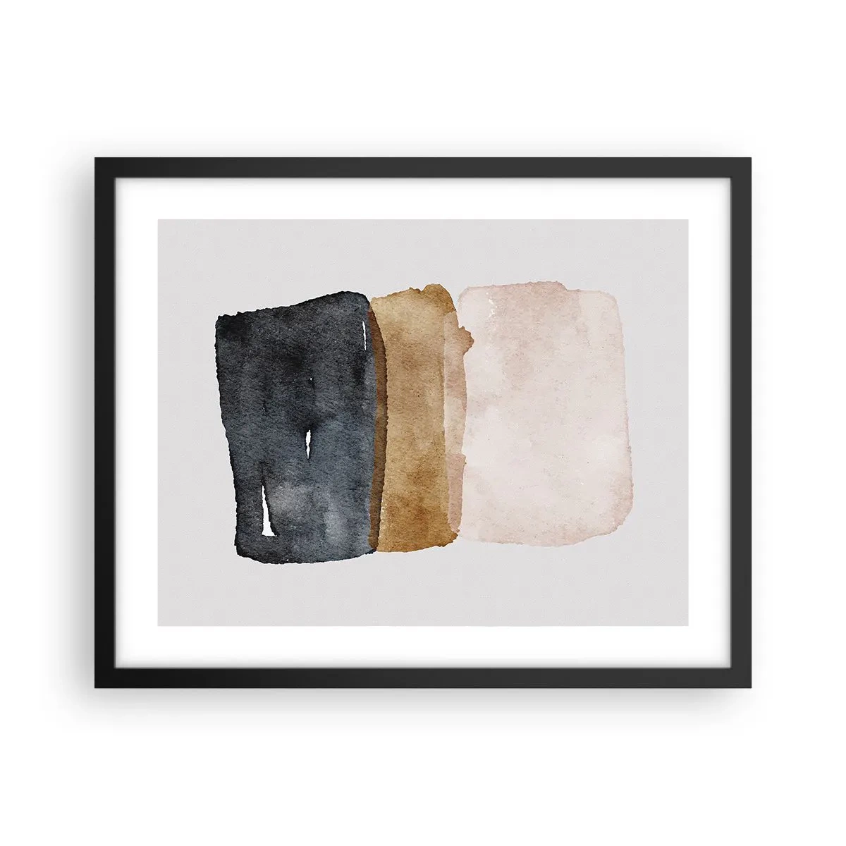 Pôster com moldura preta - Composição das cores da terra - 50x40 cm