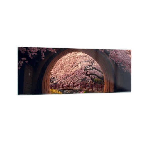 Quadro em vidro - Primavera japonesa - 140x50 cm