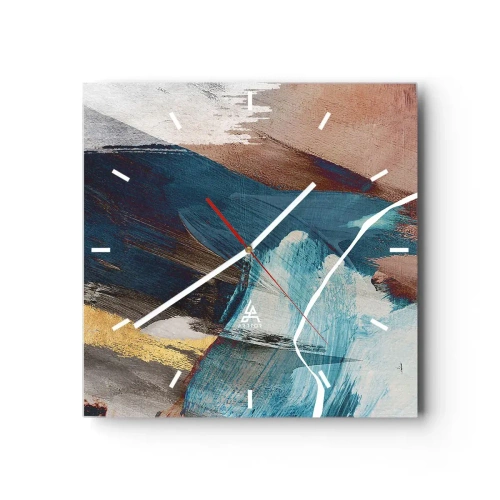 Relógio de parede - Relógio em vidro - Com elegância e energia - 30x30 cm