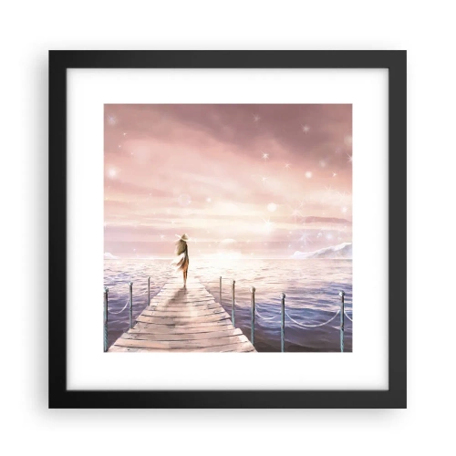 Pôster com moldura preta - À luz de um sonho - 30x30 cm