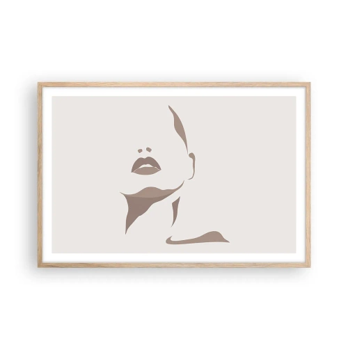 Pôster com moldura de carvalho claro - Feito de luz e sombra - 91x61 cm