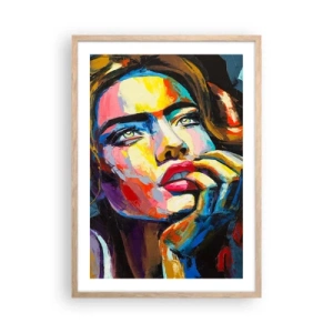 Pôster com moldura de carvalho claro - Sonhos como pássaros voando no céu - 50x70 cm