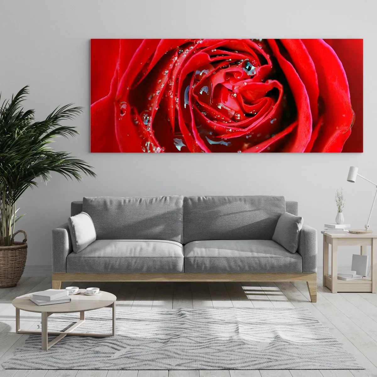 Quadro em vidro - Em gotas de orvalho - 90x30 cm