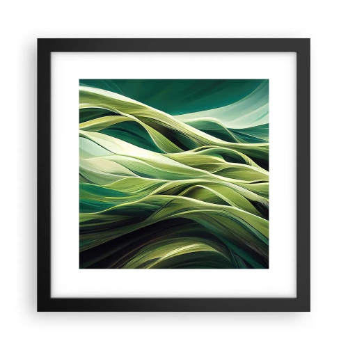 Pôster com moldura preta - Jogo verde abstrato - 30x30 cm