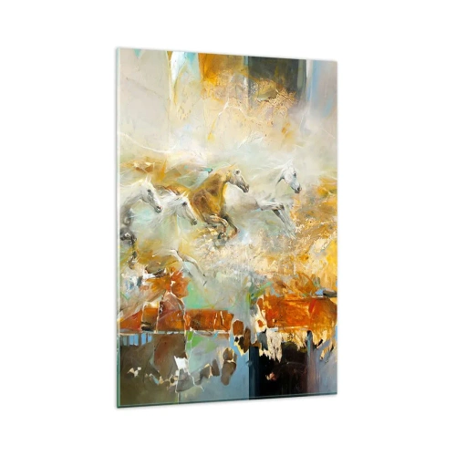 Quadro em vidro - A galope através da luz - 80x120 cm