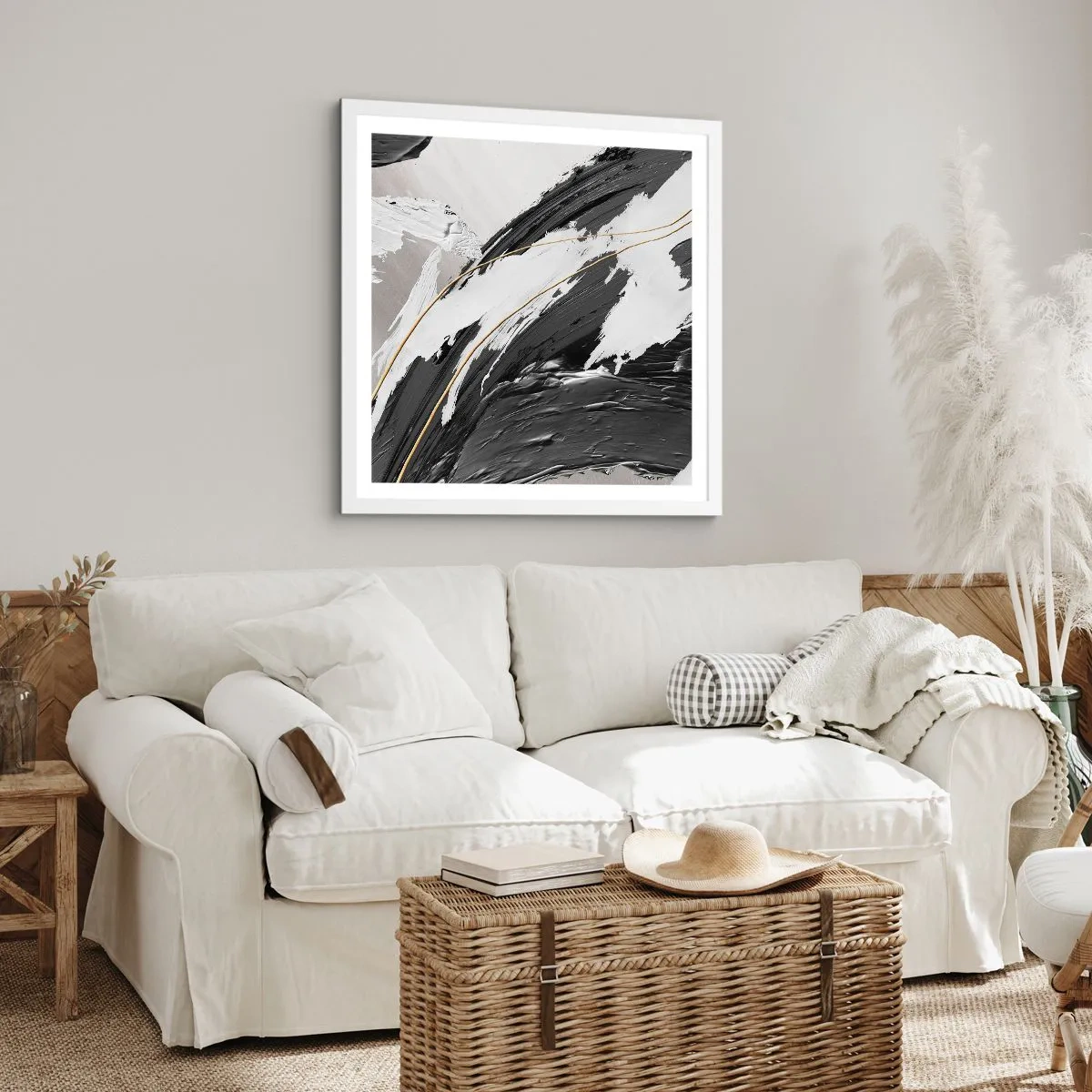 Pôster em moldura branca - Abstração em grande escala - 30x30 cm