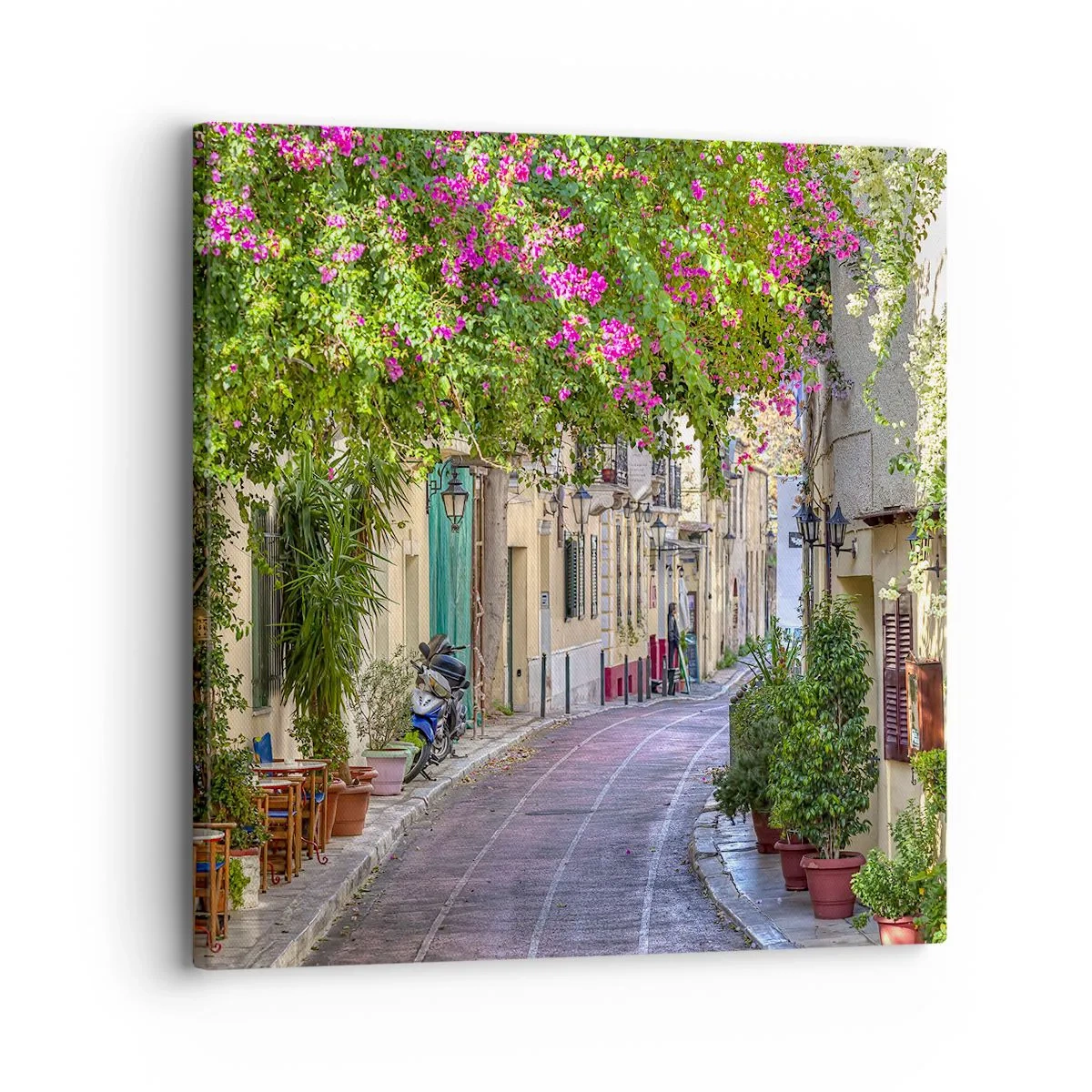 Quadro em tela - Beco florido - 30x30 cm