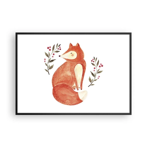 Pôster com moldura preta - Pequeno ruivo - 100x70 cm