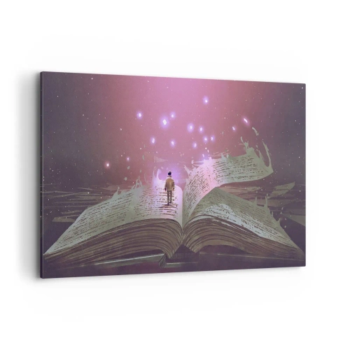 Quadro em tela - Um convite para outro mundo - leia! - 120x80 cm