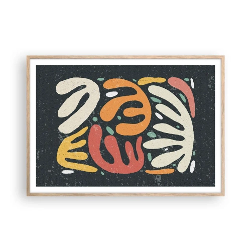 Pôster com moldura de carvalho claro - Composição – estou prestes a pegar-te - 100x70 cm