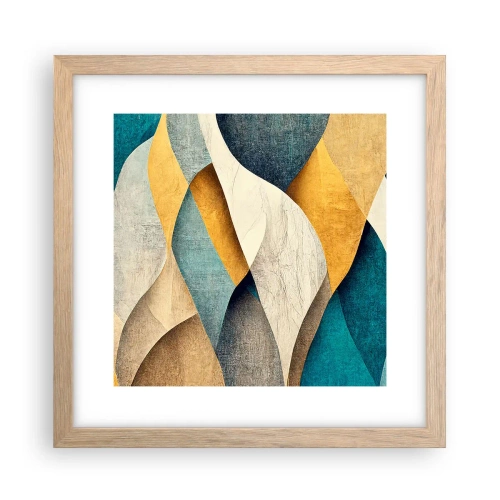Pôster com moldura de carvalho claro - Ritmo e onda - 30x30 cm