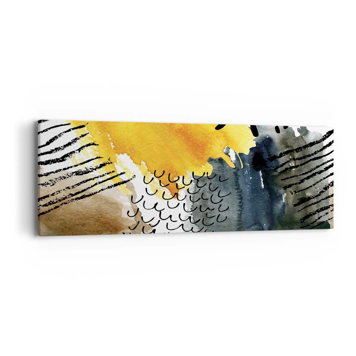 Quadro em tela - Reunião dos elementos da natureza - 90x30 cm