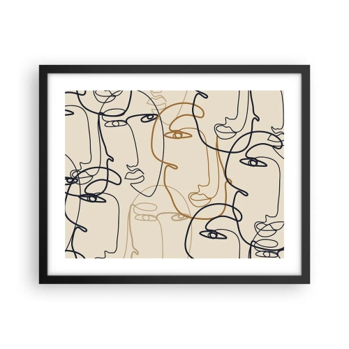 Pôster com moldura preta - Retrato multiplicado - 50x40 cm