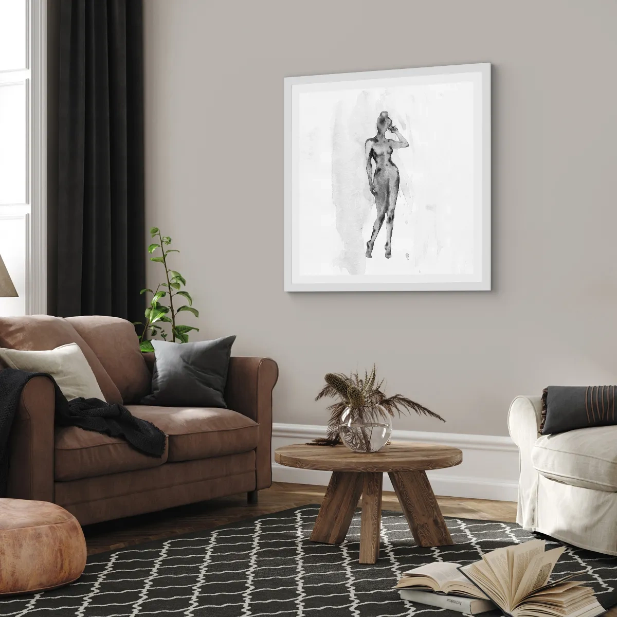 Pôster em moldura branca - Um estudo do ideal da feminilidade - 50x50 cm