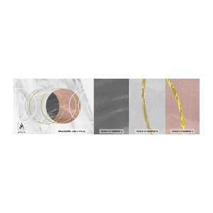 Amostra de papel de parede Premium Canvas - Música das esferas - Abstração, Pedaço, Distritos - 100x30 cm