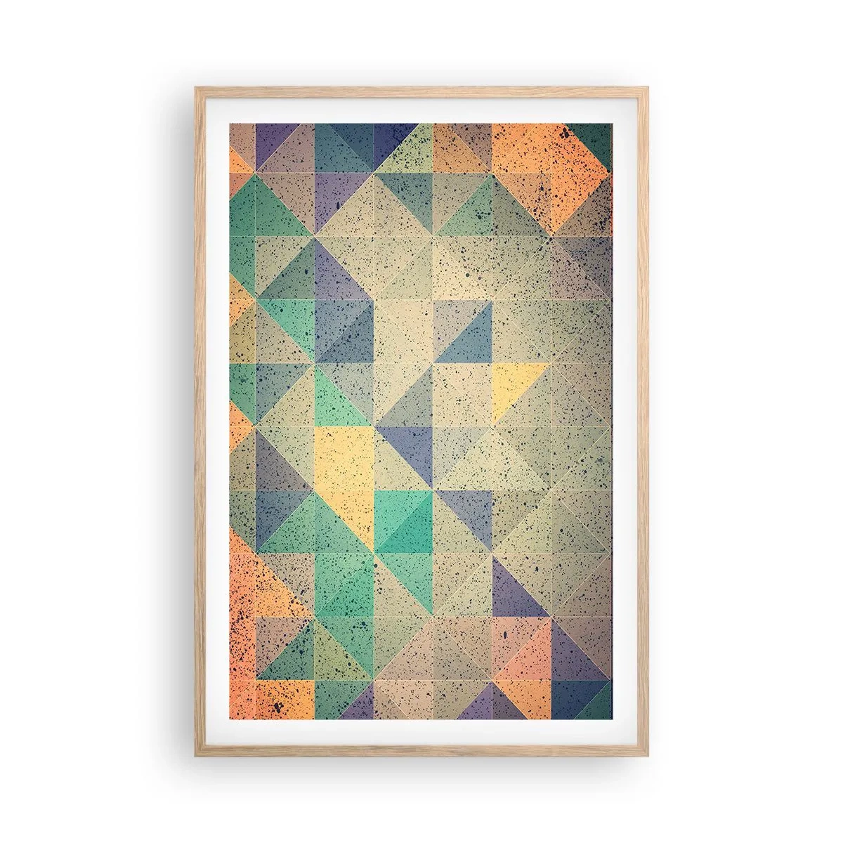 Pôster com moldura de carvalho claro - República dos triângulos - 61x91 cm