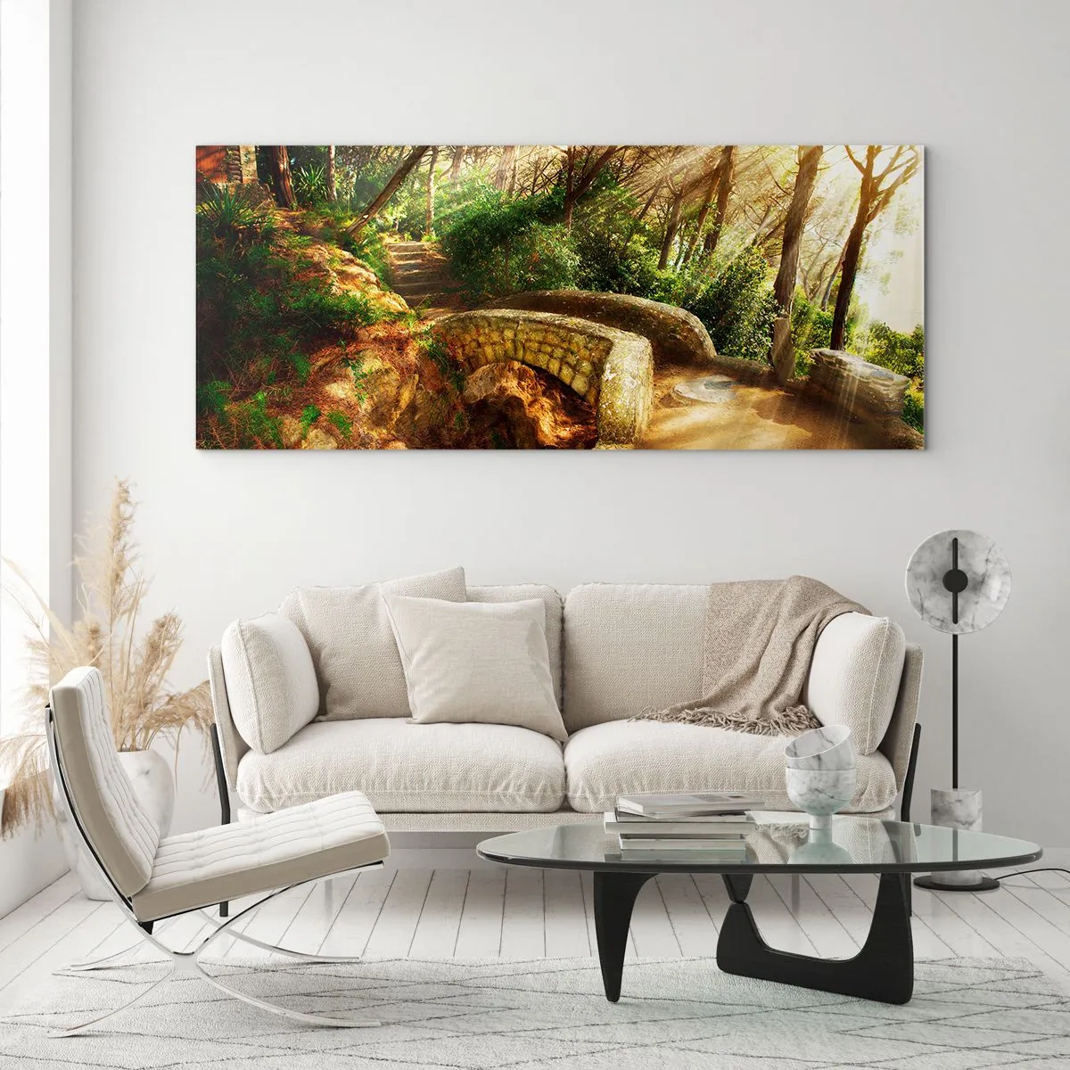 Quadro em vidro - Direto da ponte para a floresta de contos de fadas - 120x50 cm