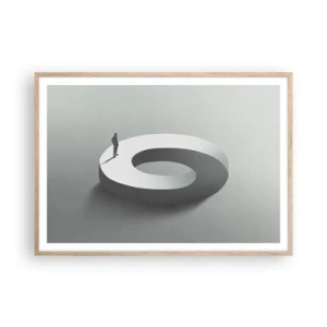 Pôster com moldura de carvalho claro - Seja inteligente - 100x70 cm