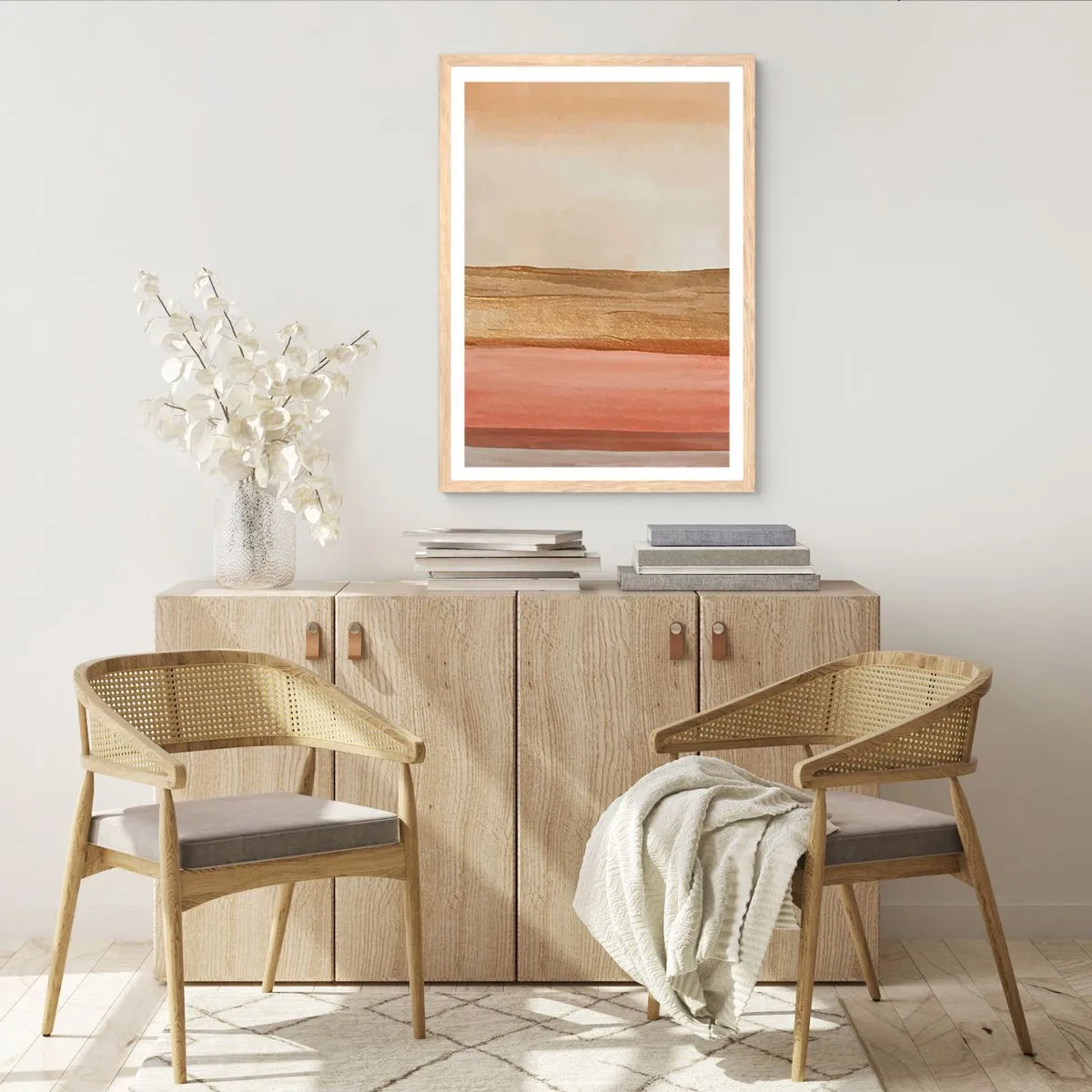 Pôster com moldura de carvalho claro - Composição vertical - 61x91 cm