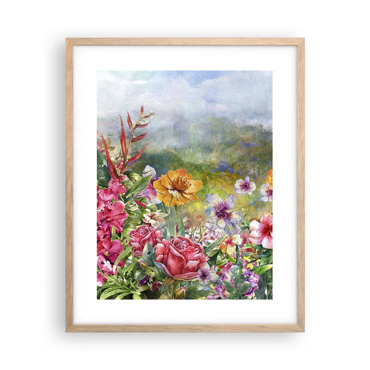 Pôster com moldura de carvalho claro - O jardim que enlouqueceu - 40x50 cm