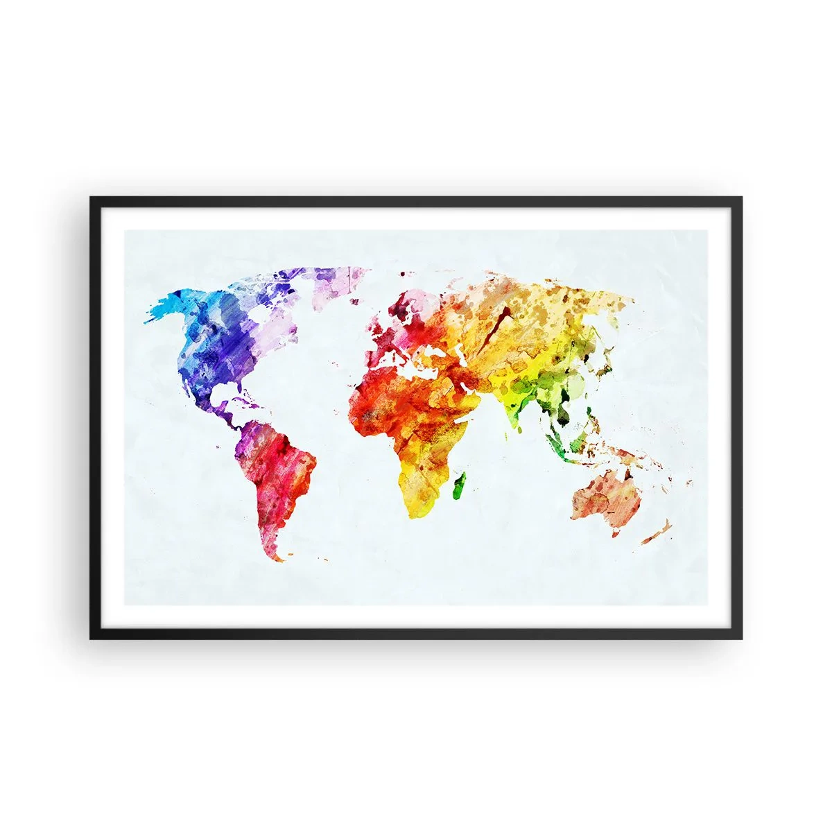 Pôster com moldura preta - Todas as cores do mundo - 91x61 cm