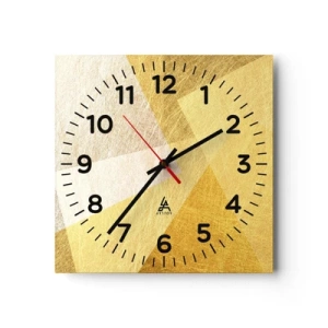 Relógio de parede - Relógio em vidro - Clima geométrico - 40x40 cm