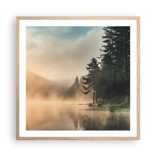 Pôster com moldura de carvalho claro - O nascimento do dia - 60x60 cm