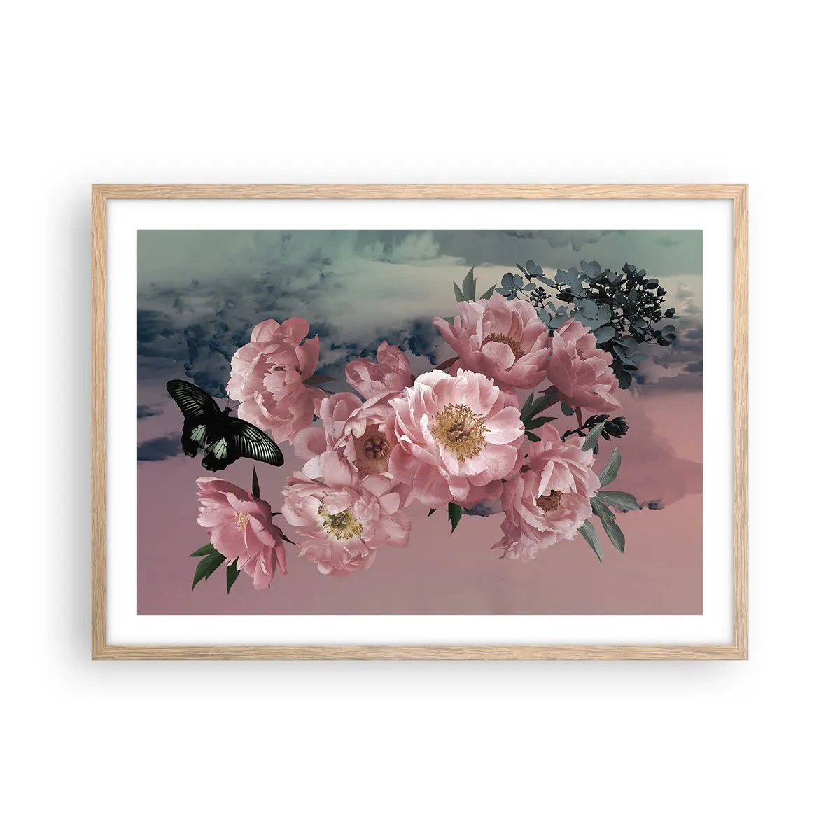 Pôster com moldura de carvalho claro - O auge do romantismo - 70x50 cm