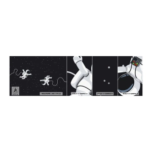 Amostra de papel de parede autocolante Deluxe Sticker - Emaranhado Cósmico - Abstração, Astronauta, Cosmos - 100x30 cm