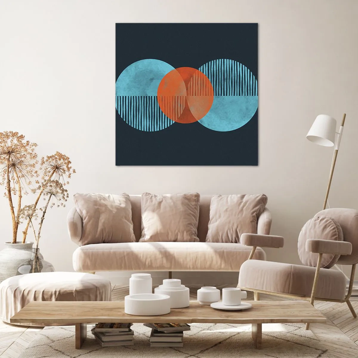 Quadro em tela - Obras de arte simétricas - 40x40 cm